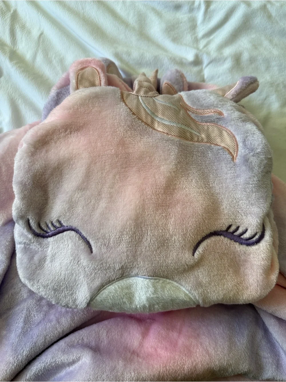 Kids Plush Tie-Dye Hooded Poncho - Pink & Lavender